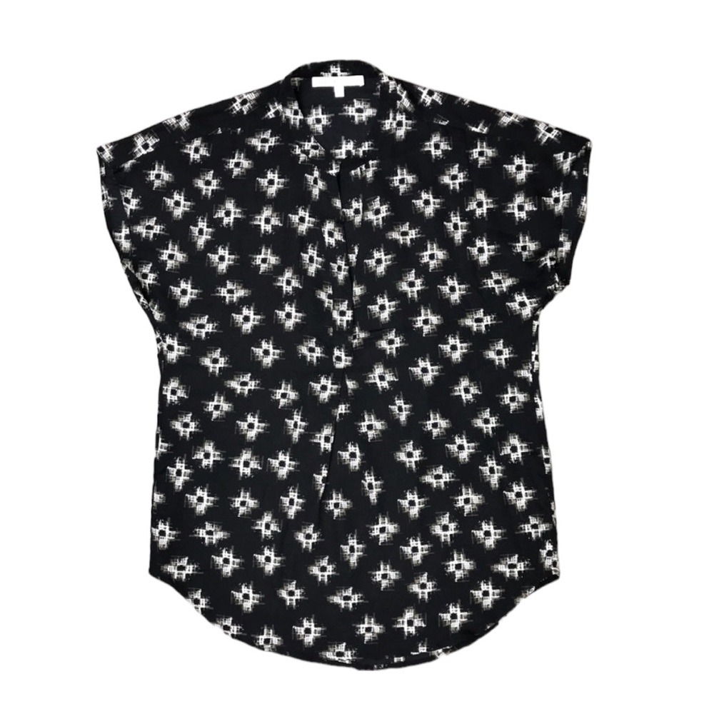 Daniel Rainn Starburst Summer Blouse Print Small Black White